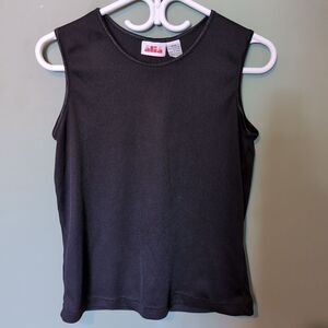 Alia Women's Black Ribbed Top Shirt Tank Sz M